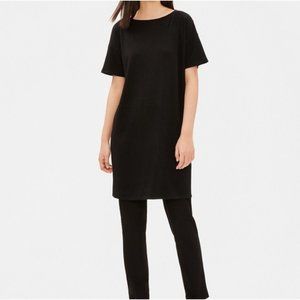 Eileen Fisher Ribbed Bateau Neck Short Sleeve Dress